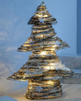 Pre-Lit Rattan Christmas Tree, 48 cm