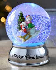 Colour Changing Snowman Snow Globe, 10 cm