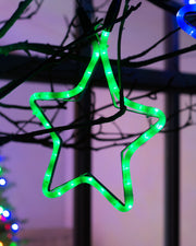 Connectable Star Rope Light Silhouette, Green, 32 cm