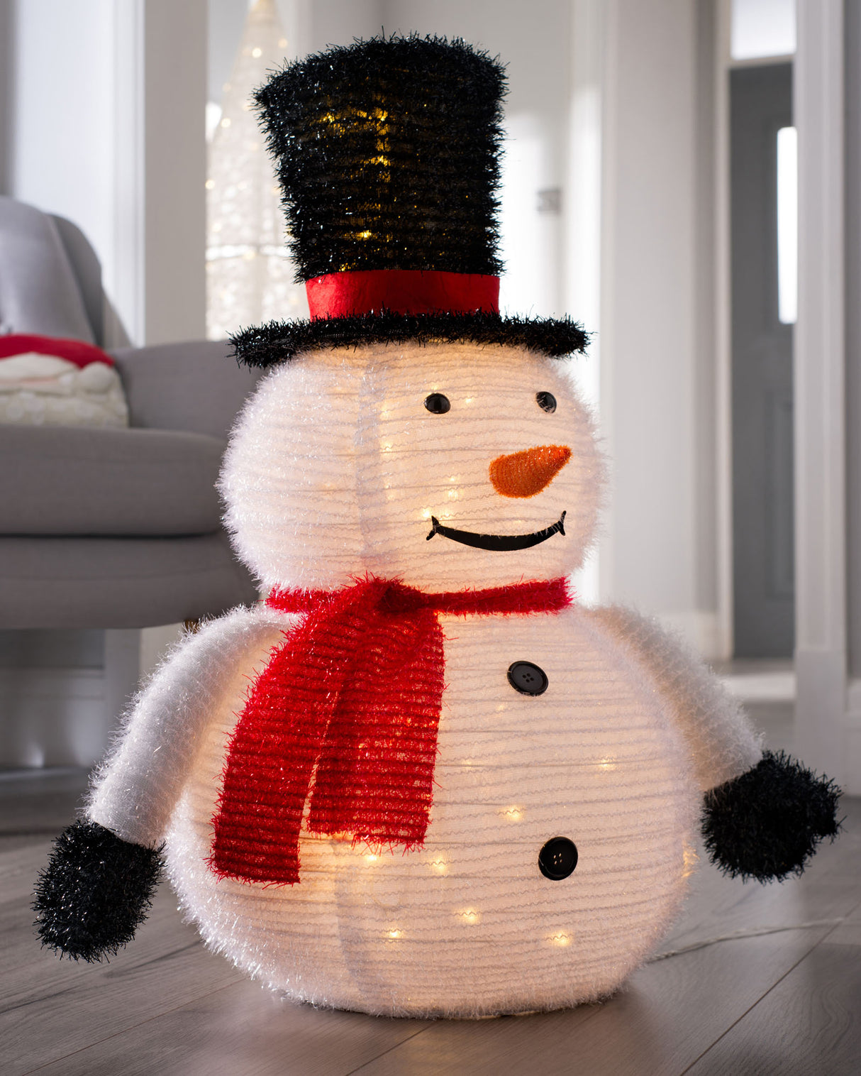 Pre-Lit Pop-Up Snowman, 80 cm