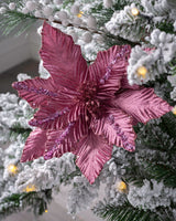 Artificial Poinsettia Flower, Pink, 28 cm
