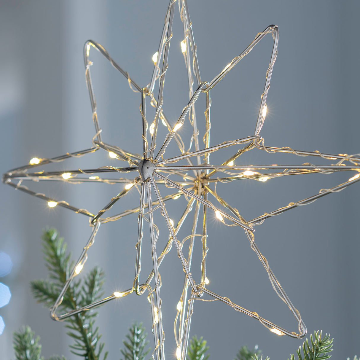 Pre-Lit 3D North Star Christmas Tree Topper, 37 cm