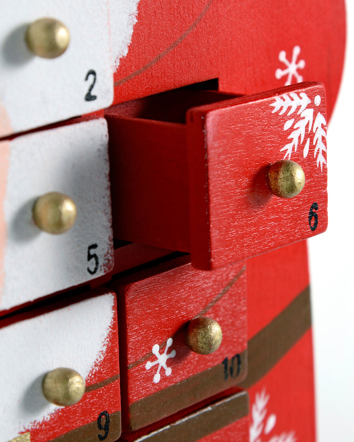 44 cm Wooden Santa Advent Calendar Christmas Decoration, Multi-Colour