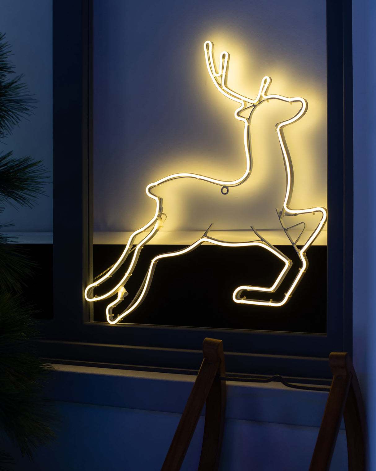 Neon Reindeer Rope Light Silhouette, 60 cm