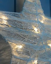 Pre-Lit Paper String and Gauze Star, White, 46 cm