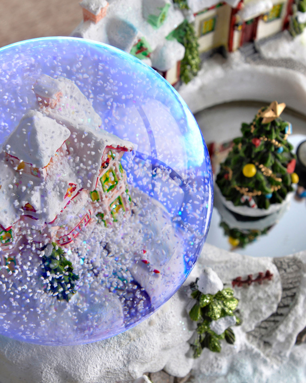 Musical Colour Changing Village Scene Snow Globe, 22 cm
