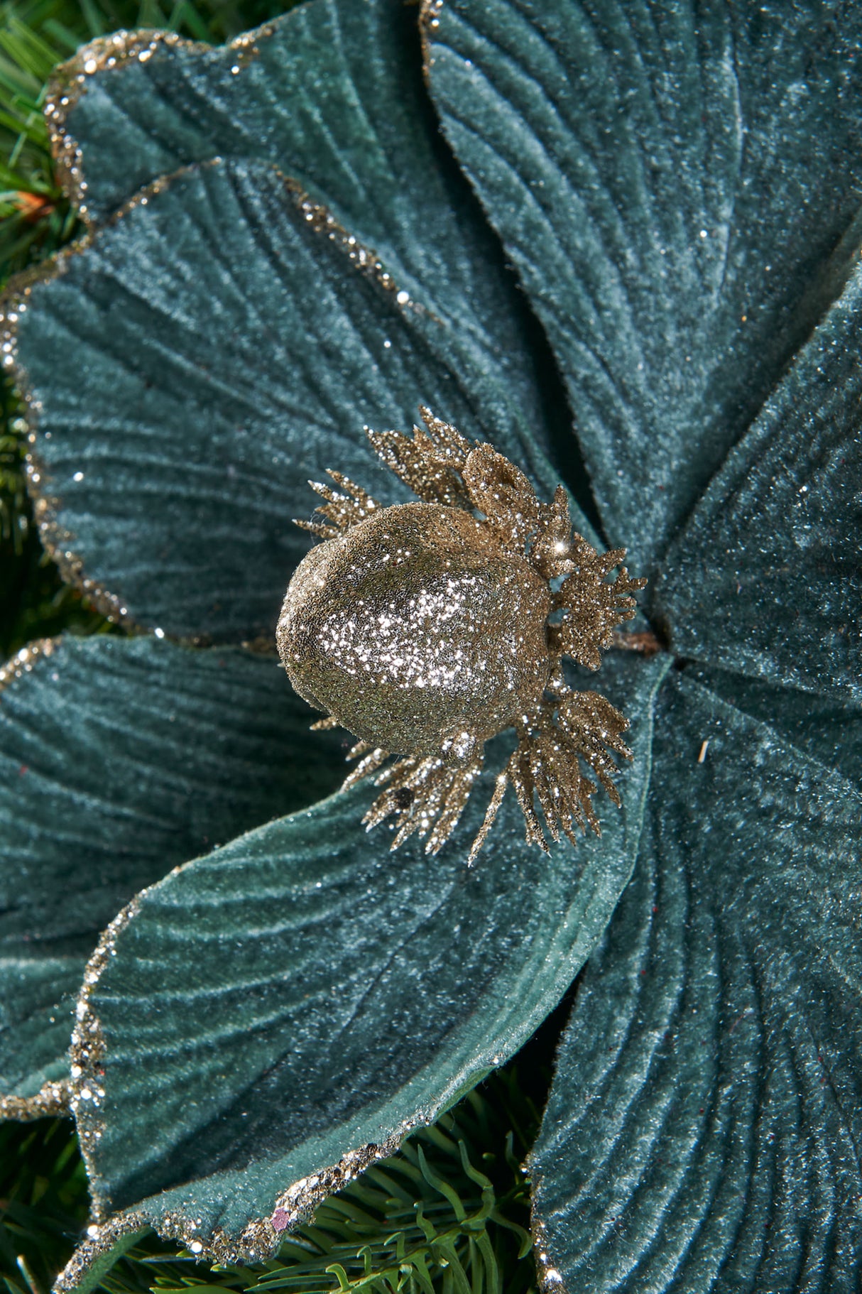 Artificial Magnolia Flower, Emerald, 23 cm
