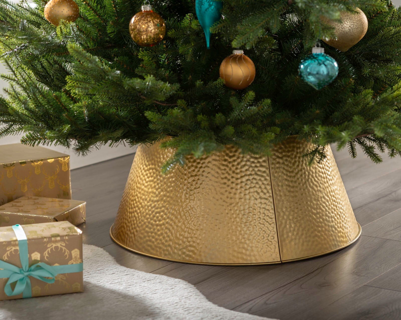 Metal Tin Tree Collar, Gold, 55 cm