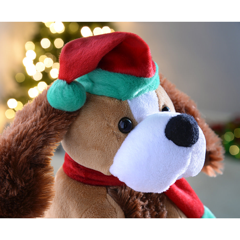 30 cm Standing and Singing Dog with Flapping Ears Christmas Decoration