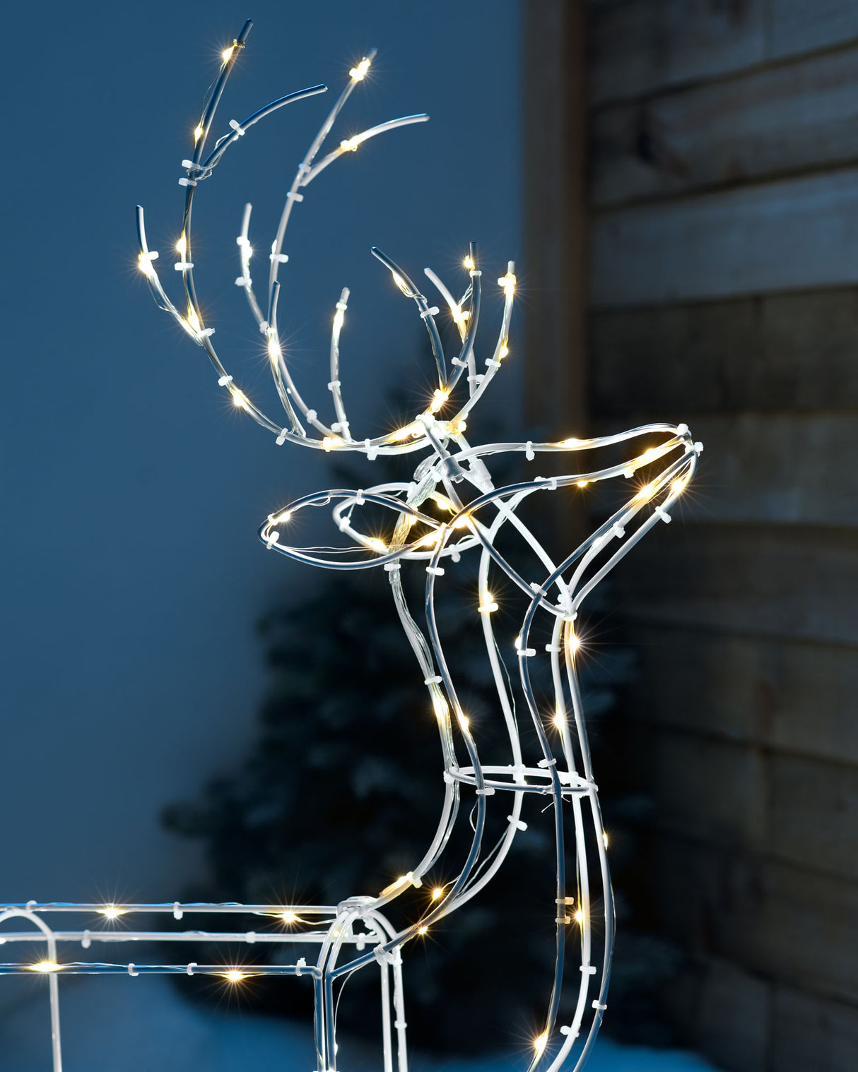 Pre-Lit 3D Standing Reindeer Silhouette, 87 cm