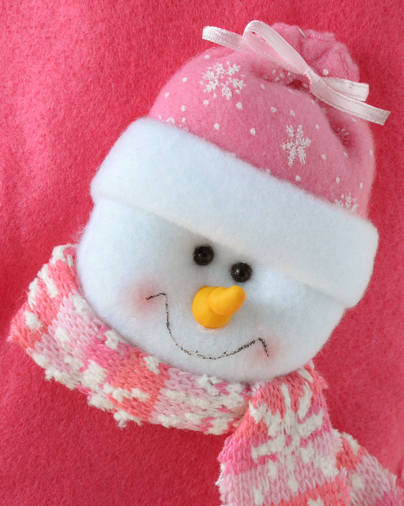 Snowman Stocking, Pink/Purple, 48 cm