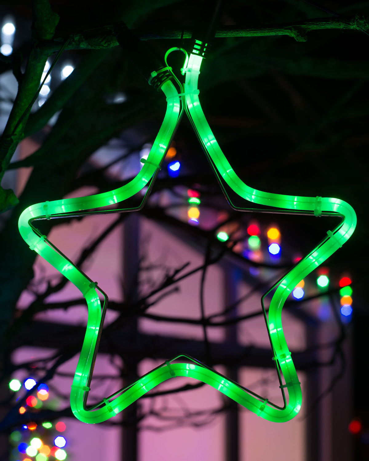 Connectable Star Rope Light Silhouette, Green, 32 cm