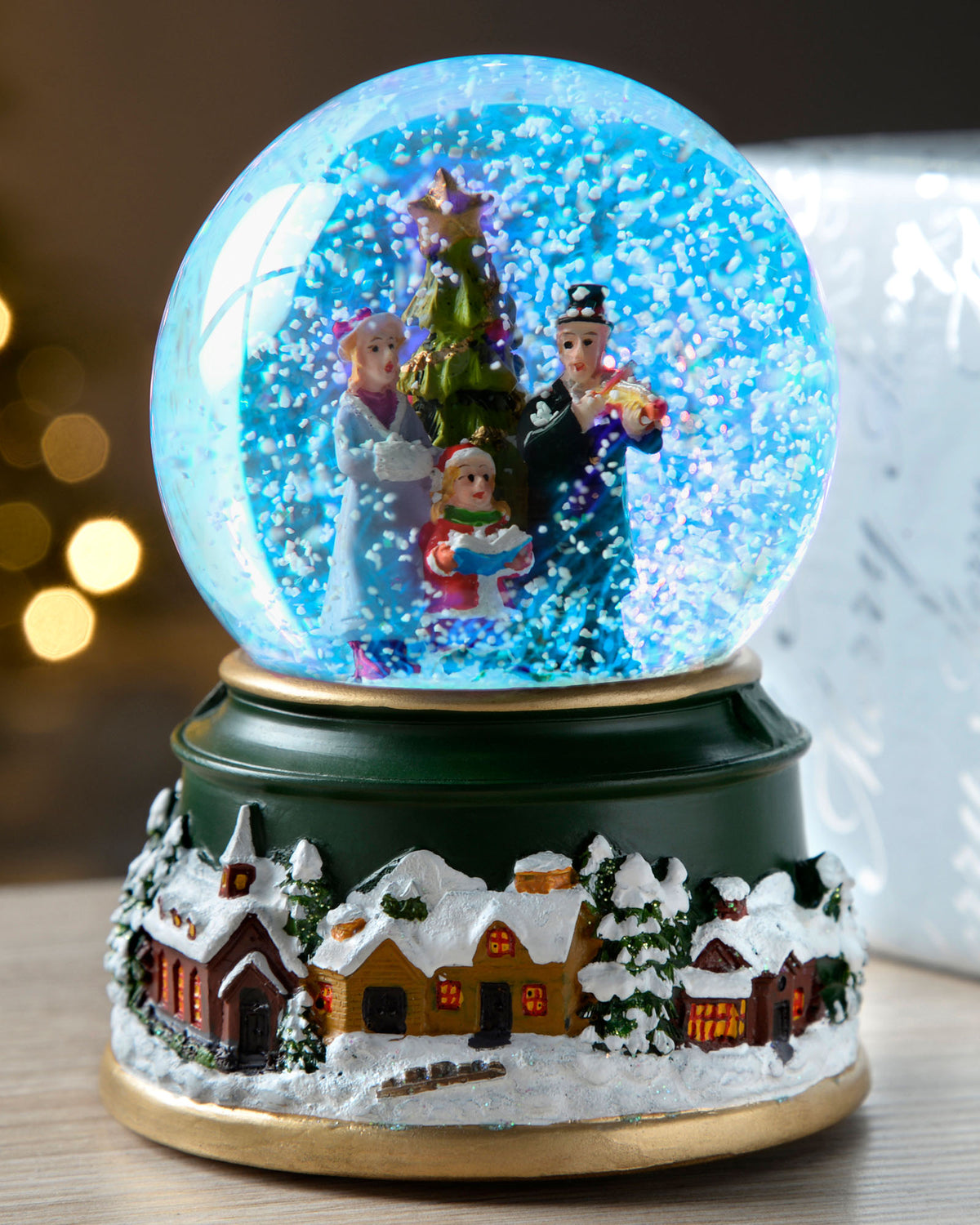 Colour Changing Carolers Snow Globe, 12 cm