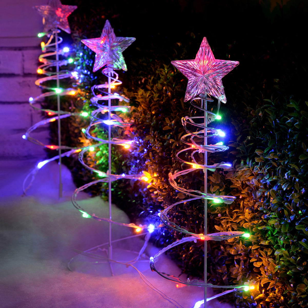 Set of 4 Spiral Trees Rope Light Silhouette, 55 cm – We R Christmas