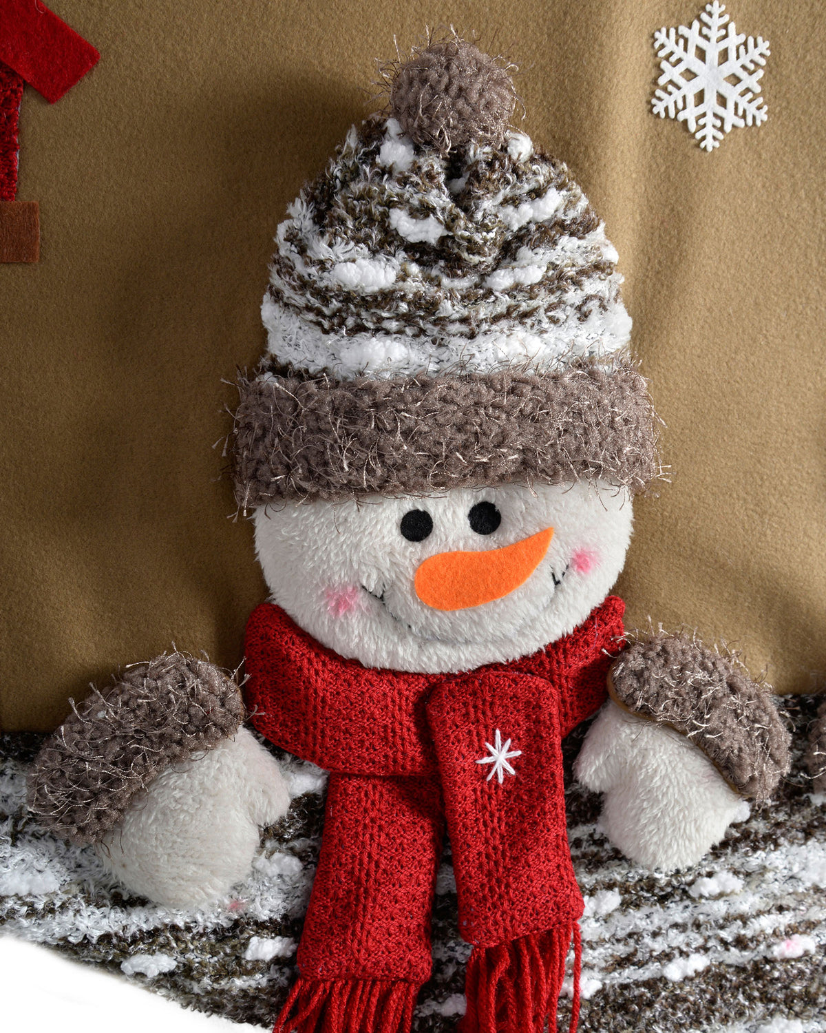 3D Santa and Snowman Christmas Tree Skirt Decoration, 122 cm - Brown/Multi-Colour
