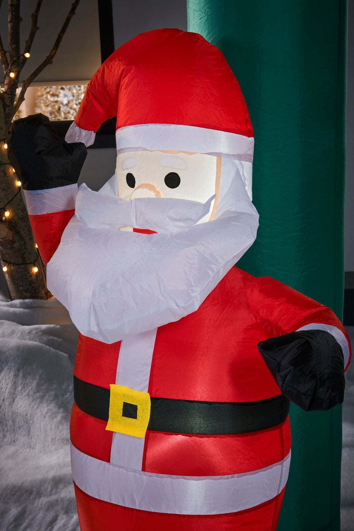 Pre-Lit Inflatable Santa & Snowman Candy Cane Arch, 8 ft