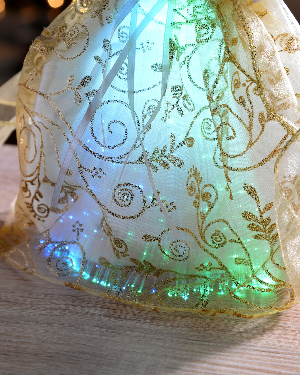 Fibre Optic Angel Christmas Tree Topper, Gold, 25 cm