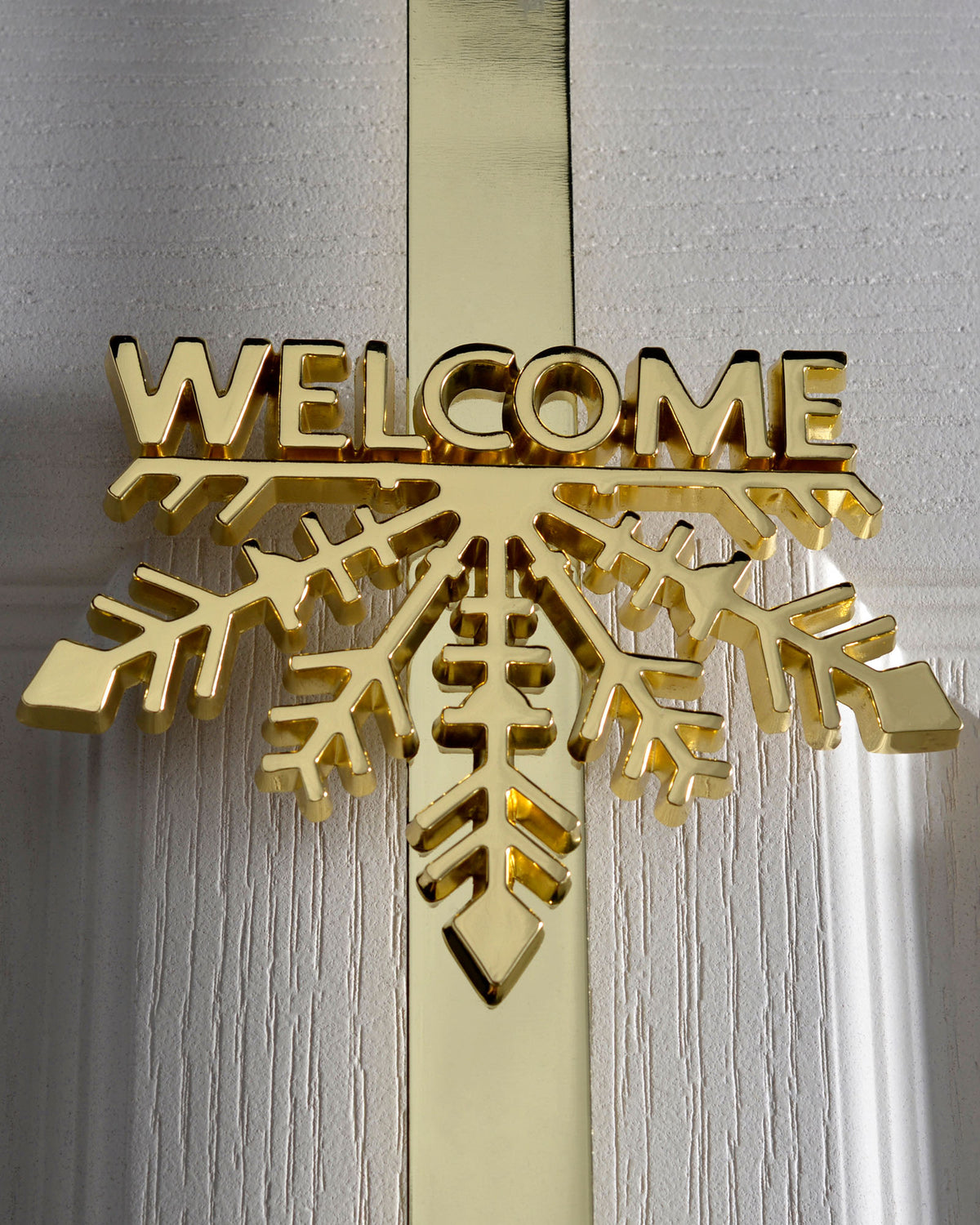 Welcome Wreath Door Hanger, Gold, 38 cm