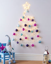 String Light Christmas Tree Wall Silhouette, 93 cm