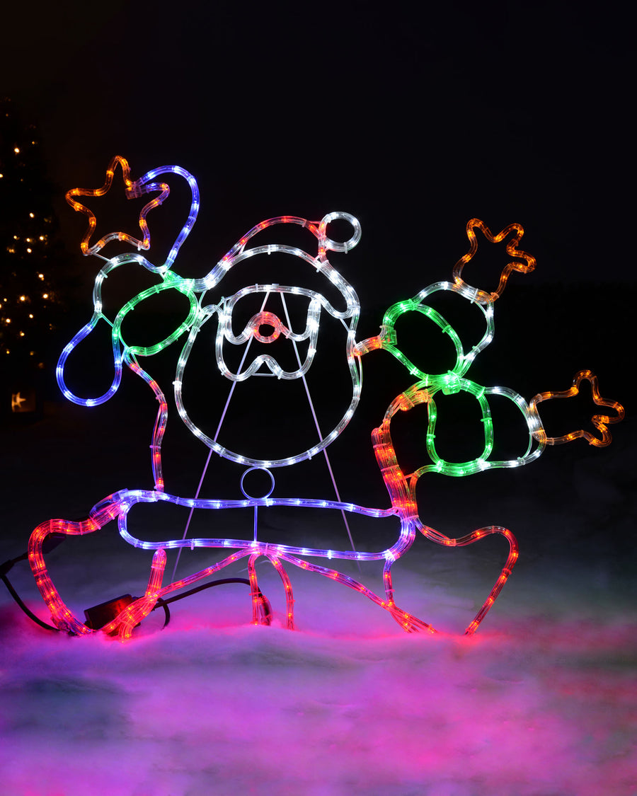 Animated Santa Rope Light Silhouette, 90 cm – We R Christmas