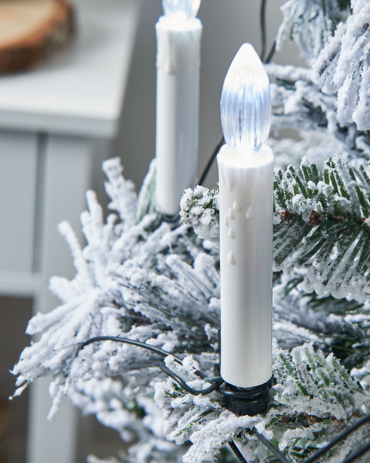 Set of 10 Flashing LED Candle Christmas Tree Lights