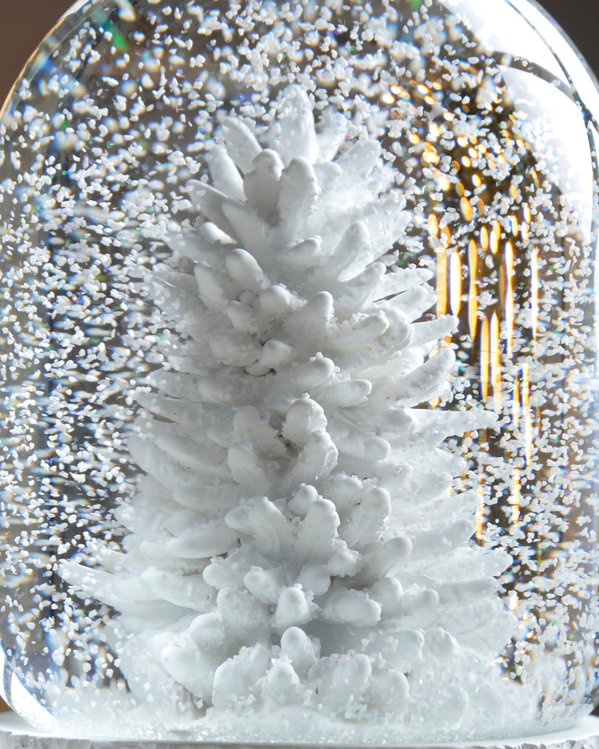 Musical Christmas Tree Snow Globe, White, 17 cm