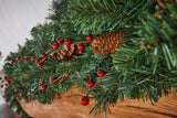 Extra-Thick Mixed Pine Garland with Pinecones and Berries, 9 ft