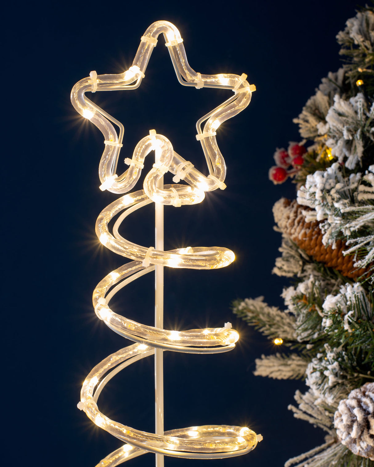 Spiral Tree Rope Light Silhouette, Warm White, 82 cm