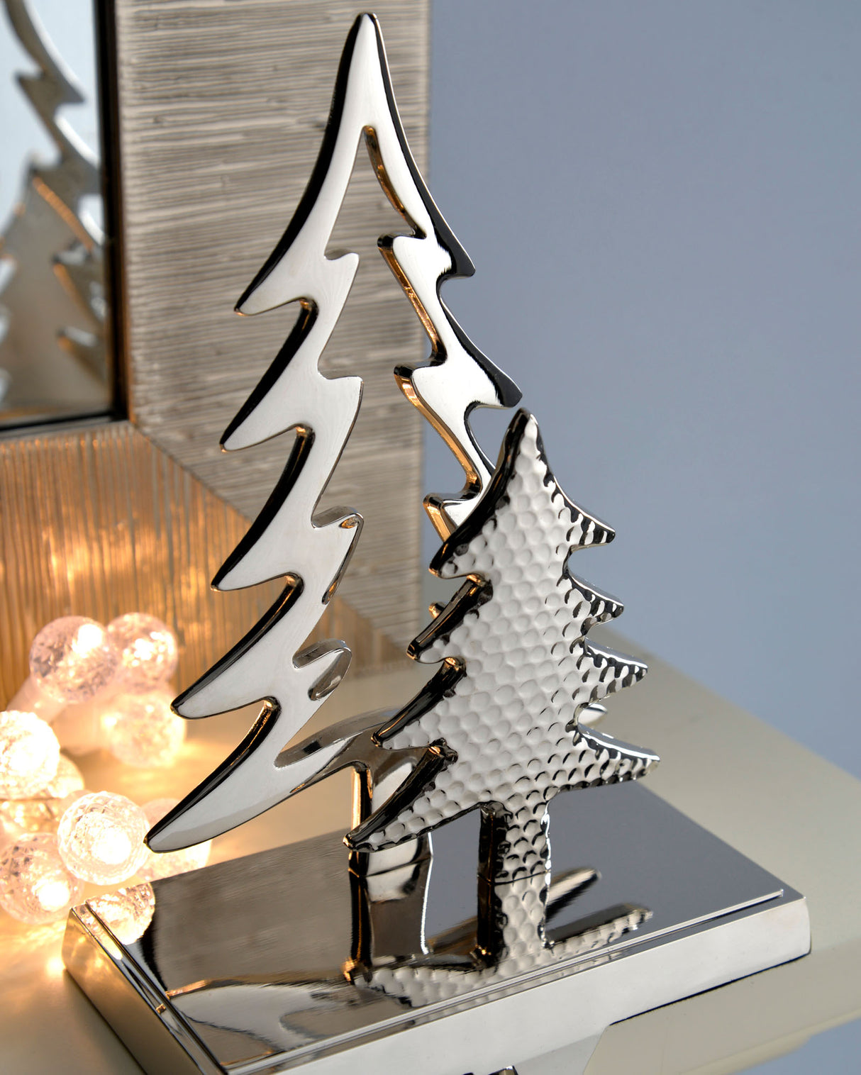 Christmas Tree Stocking Holder, Silver, 18 cm