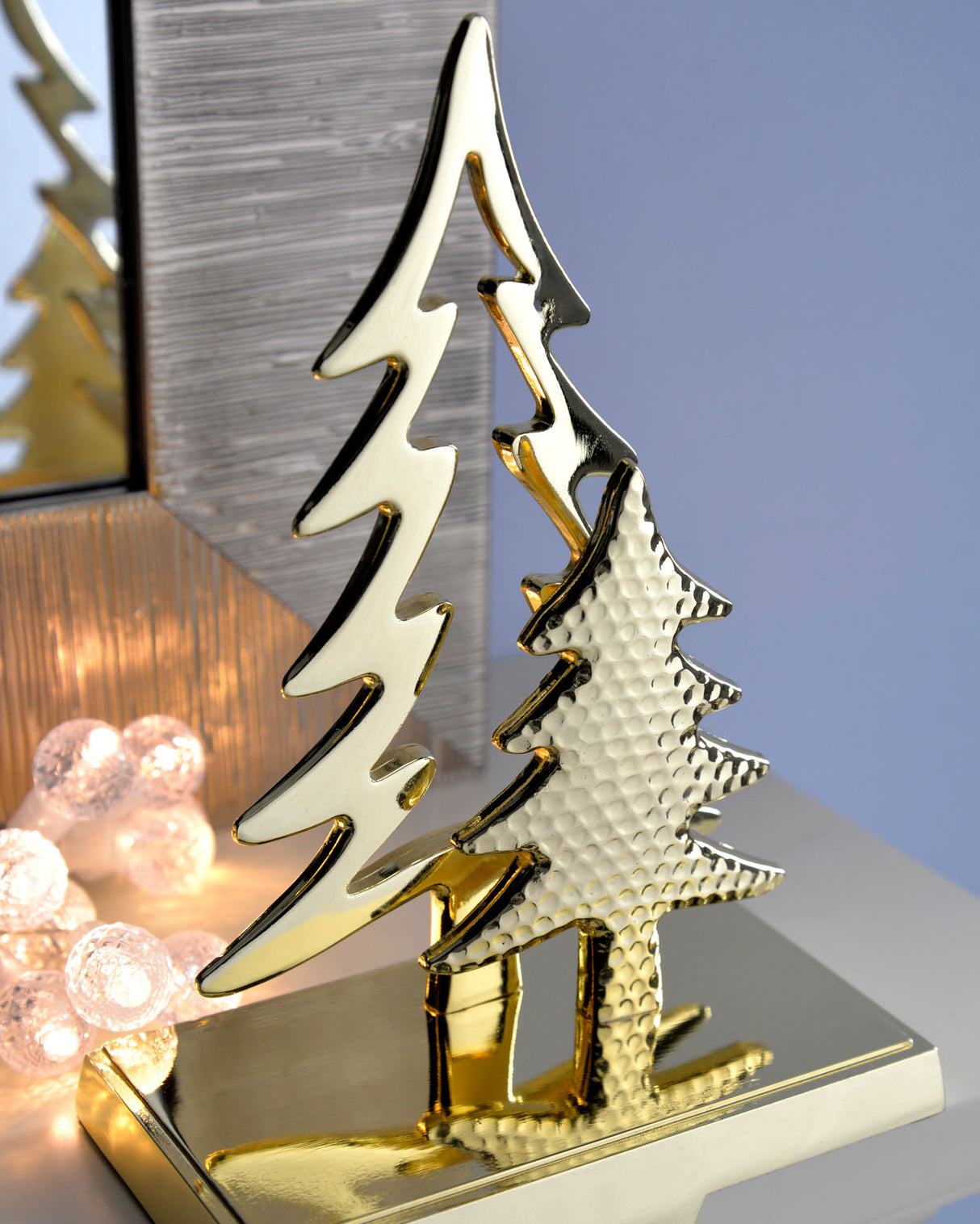 Christmas Tree Stocking Holder, Gold, 18 cm