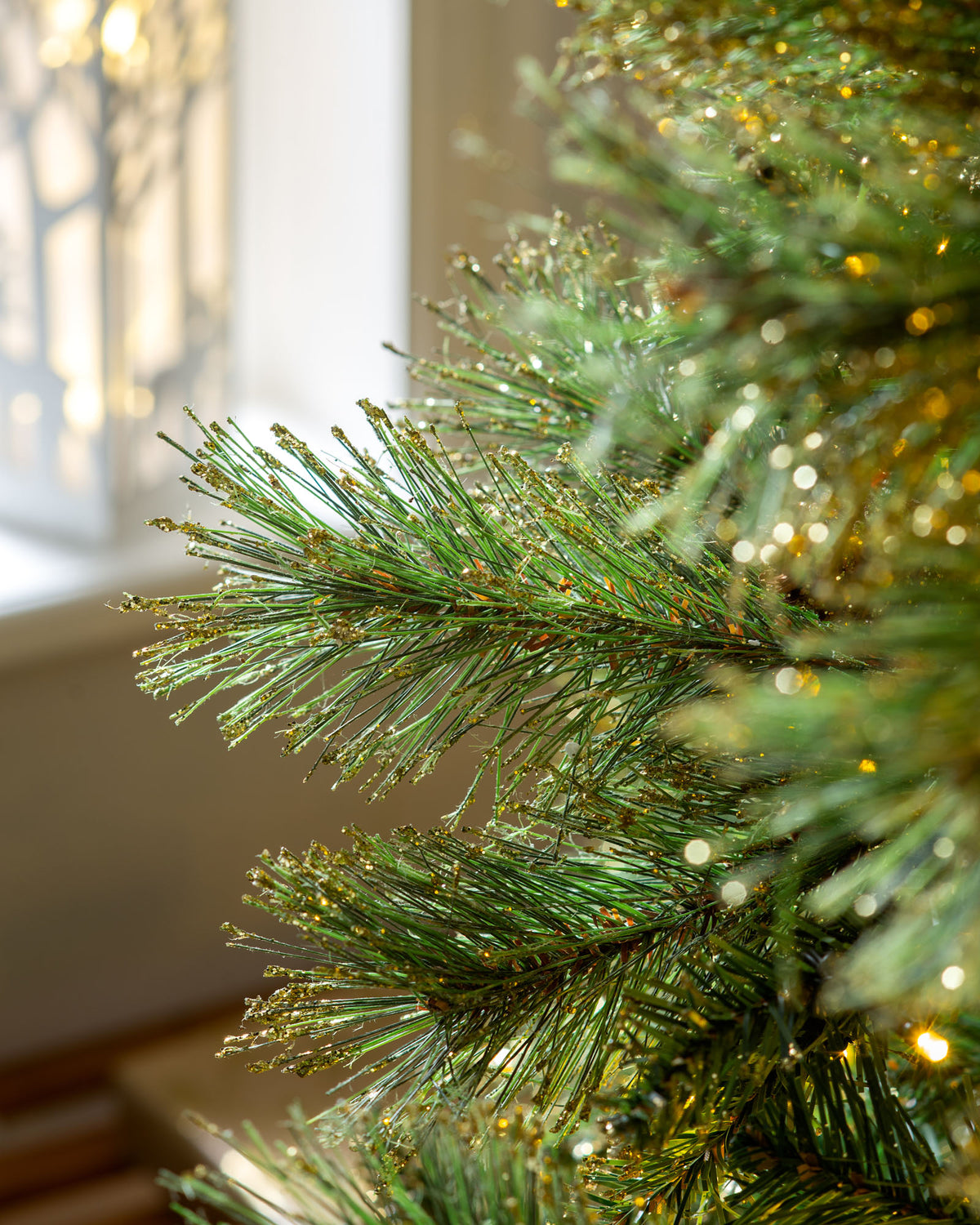 Pre-Lit Shimmering Champagne Christmas Tree, 7ft