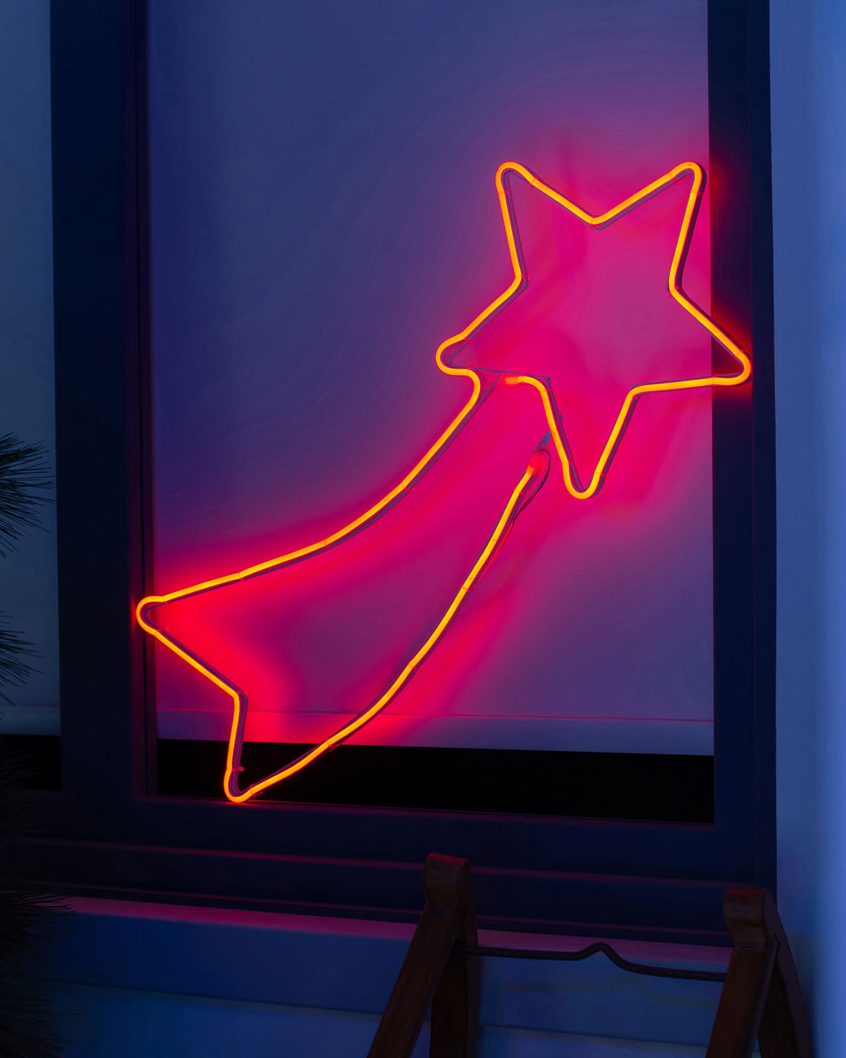 Shooting Star Neon Rope Light Silhouette, 70 cm