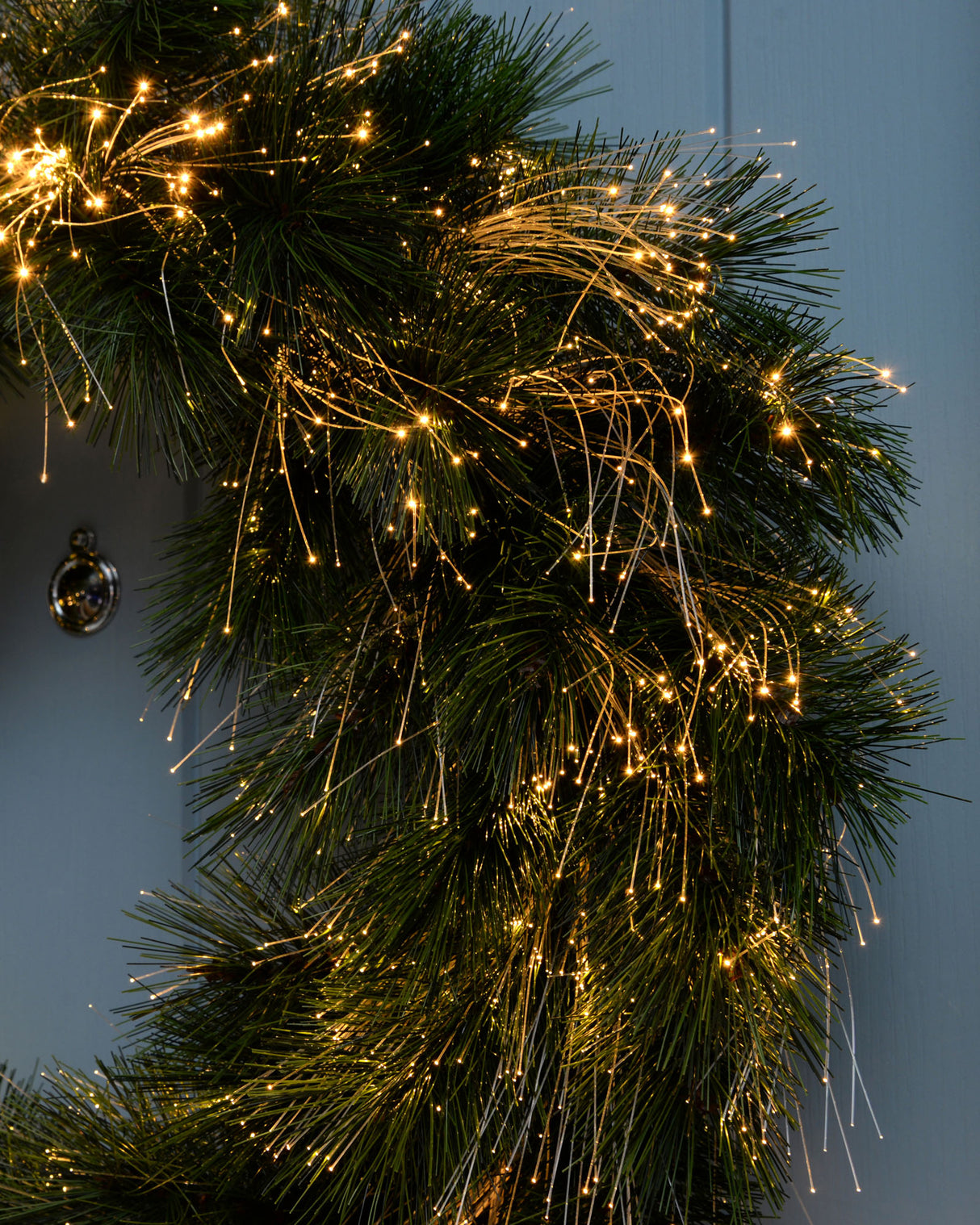 Pre-Lit Fibre Optic Pine Needle Wreath, Warm White, 60 cm – We R Christmas