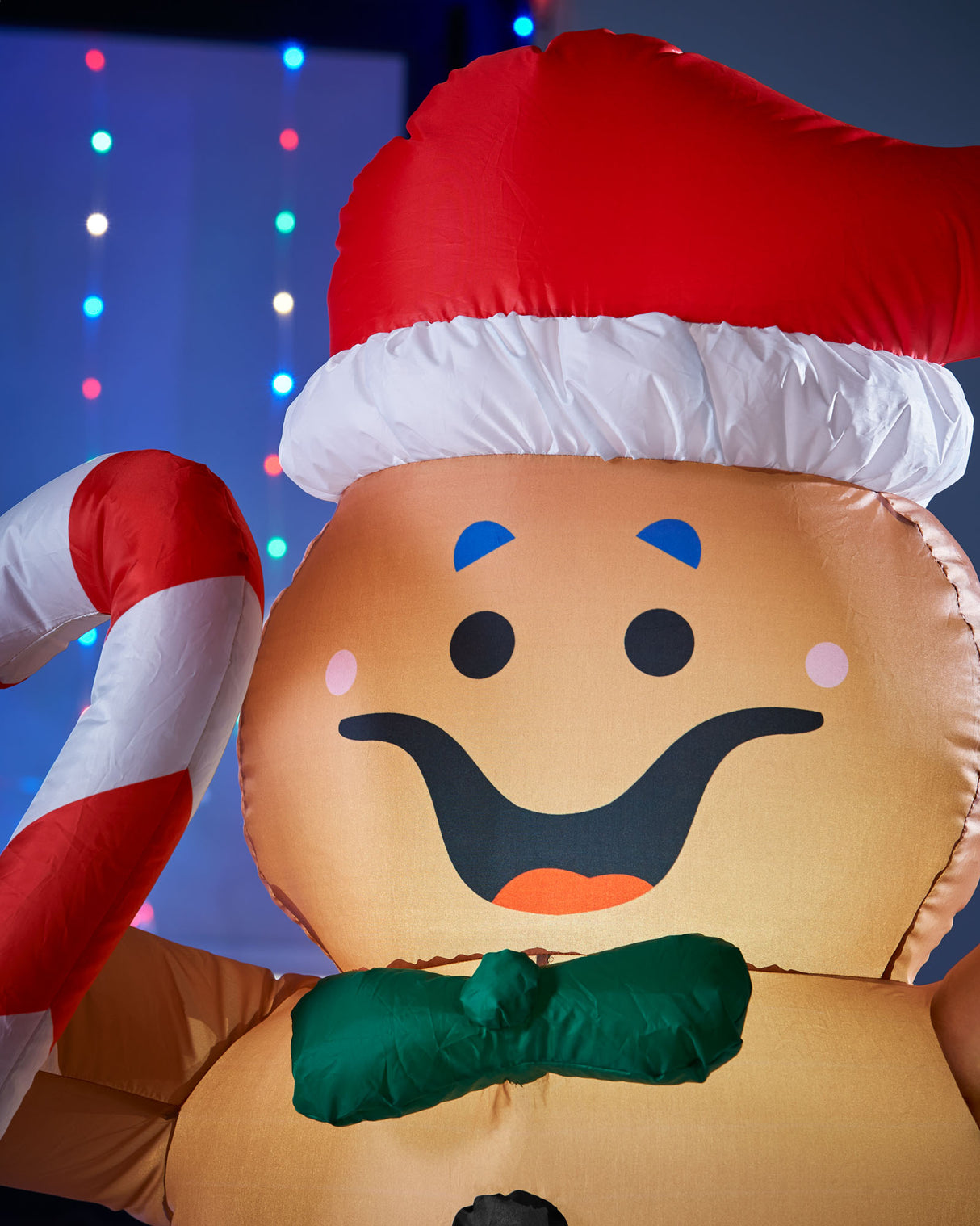 Pre-Lit Inflatable Gingerbread Man with Candy Cane, 5 ft