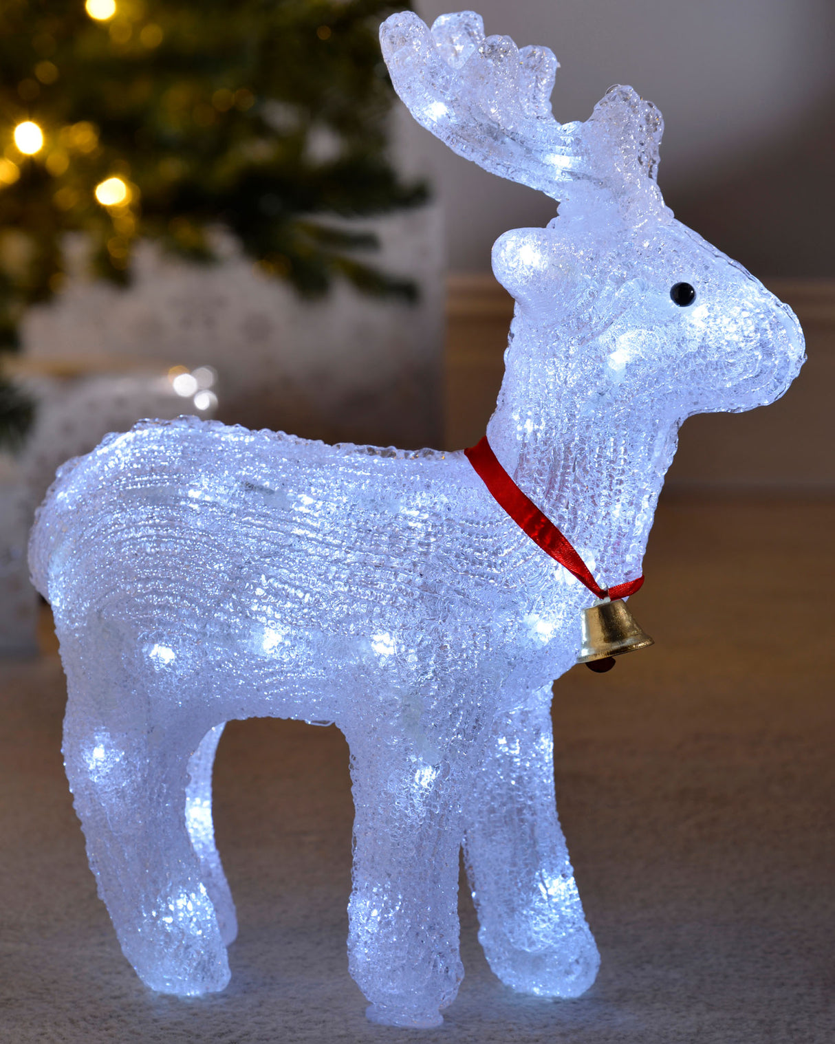 Pre-Lit Acrylic Reindeer Silhouette, 38 cm