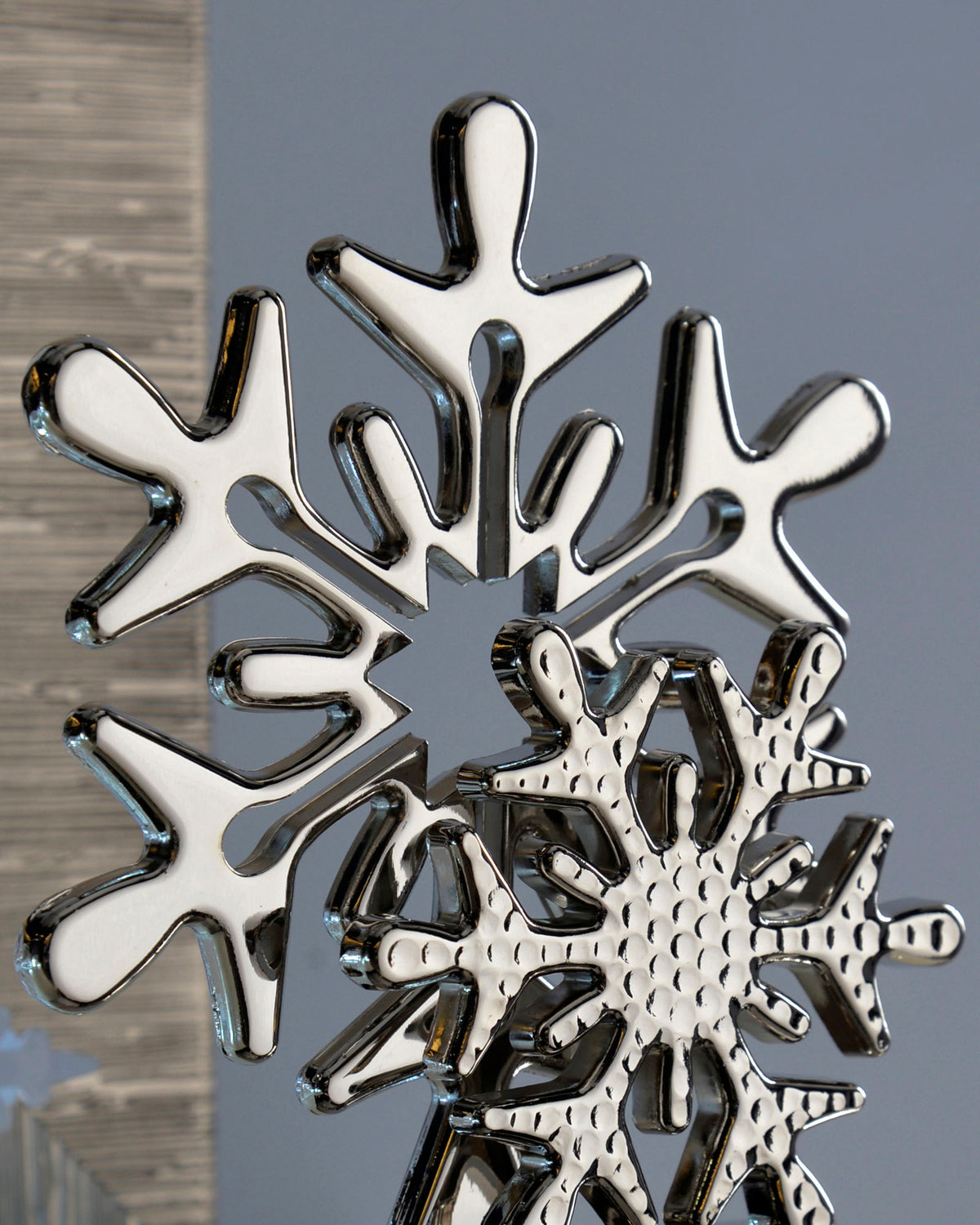 Snowflake Stocking Holder, Silver, 17 cm