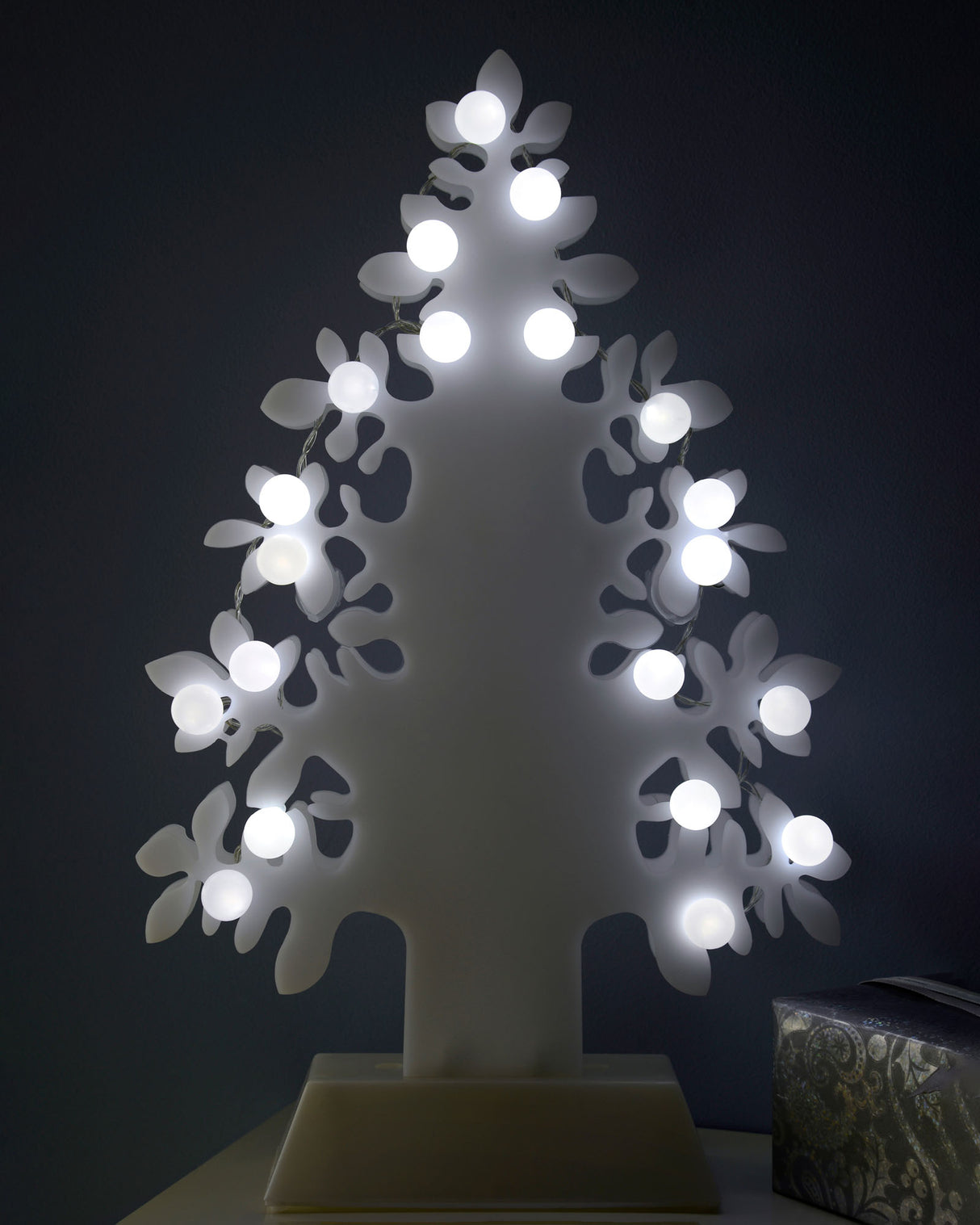 45 cm Christmas Tree Decoration with 20 LED Lights, Bright White