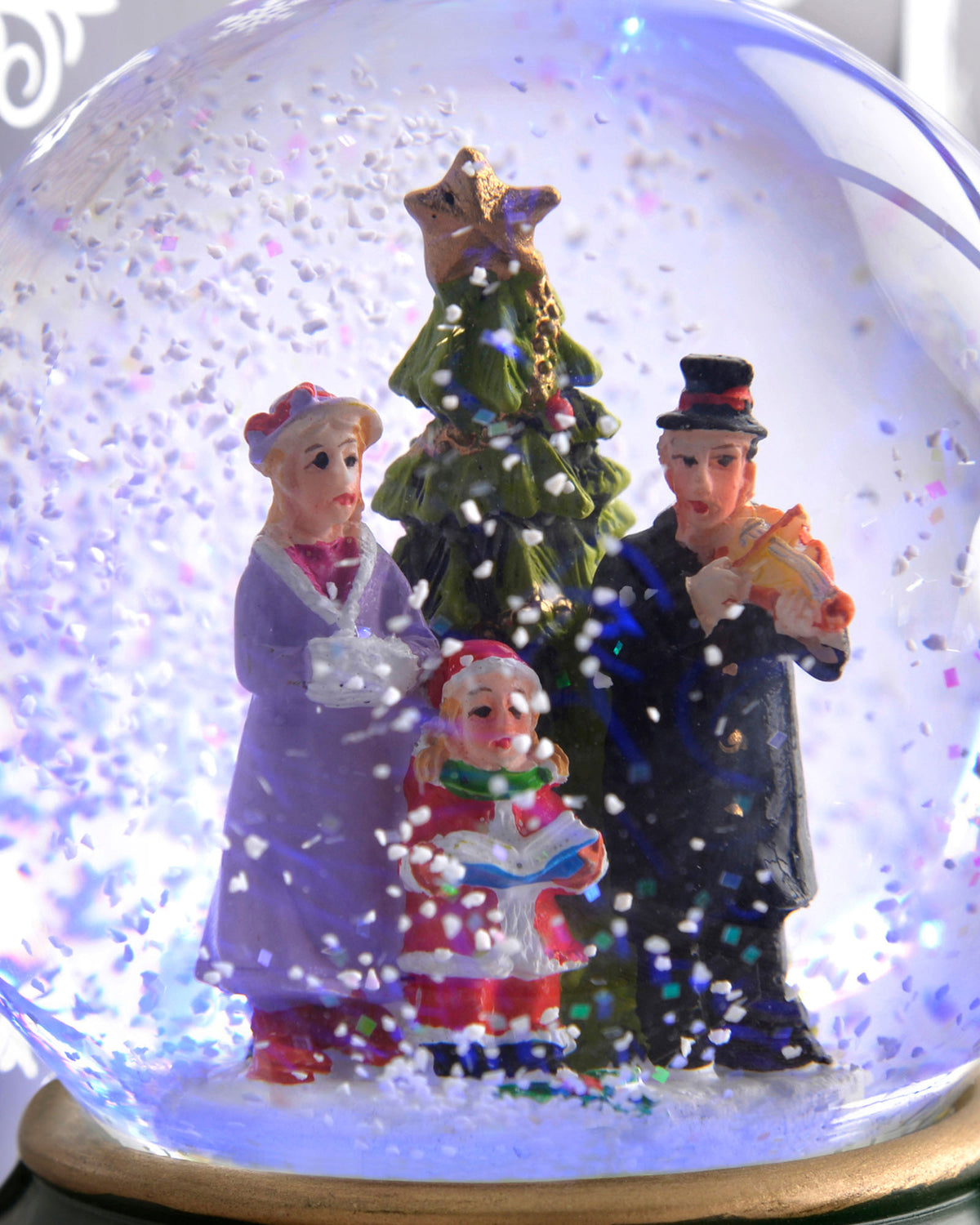 Colour Changing Carolers Snow Globe, 12 cm