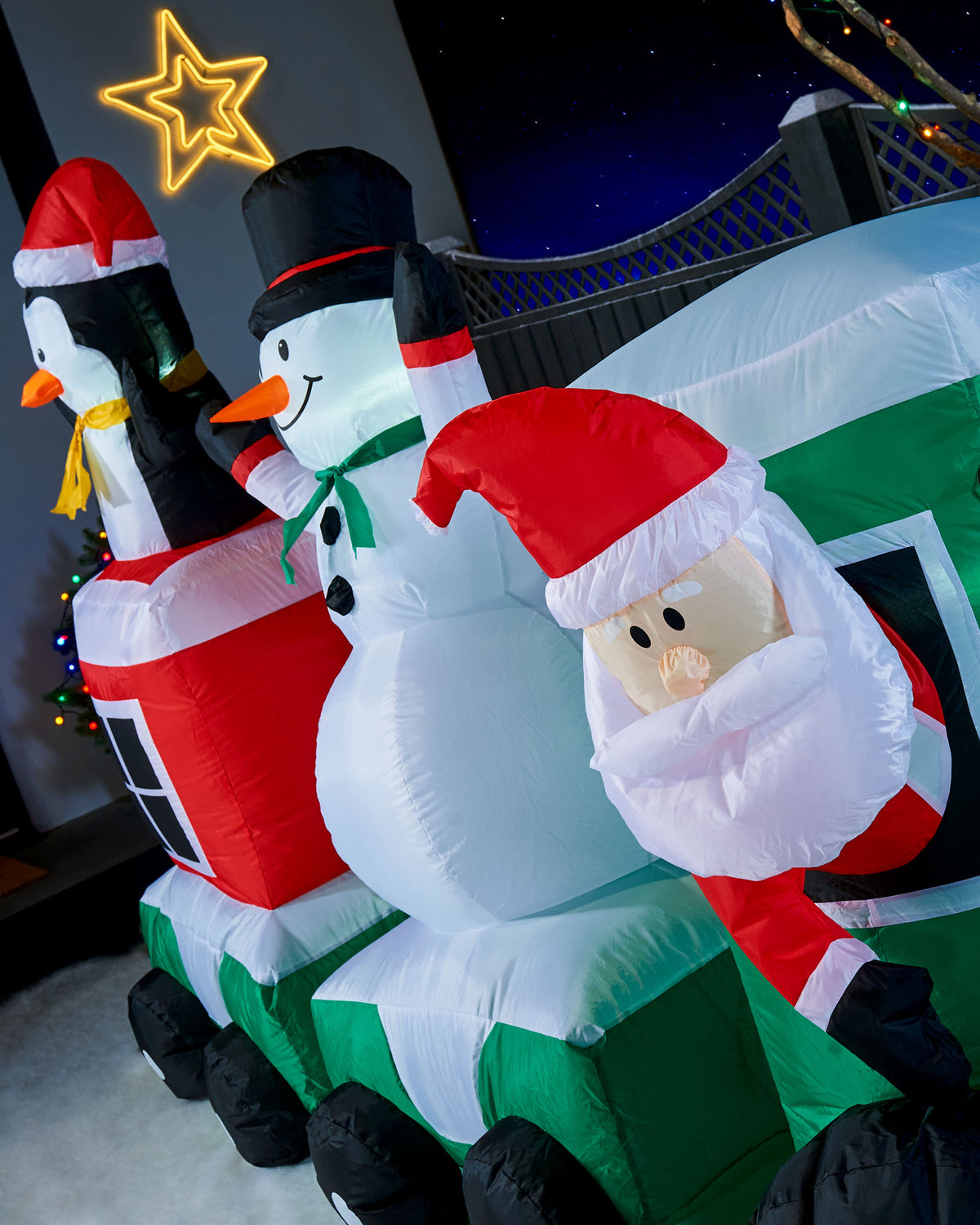 Pre-Lit Inflatable Train, 10.5 ft