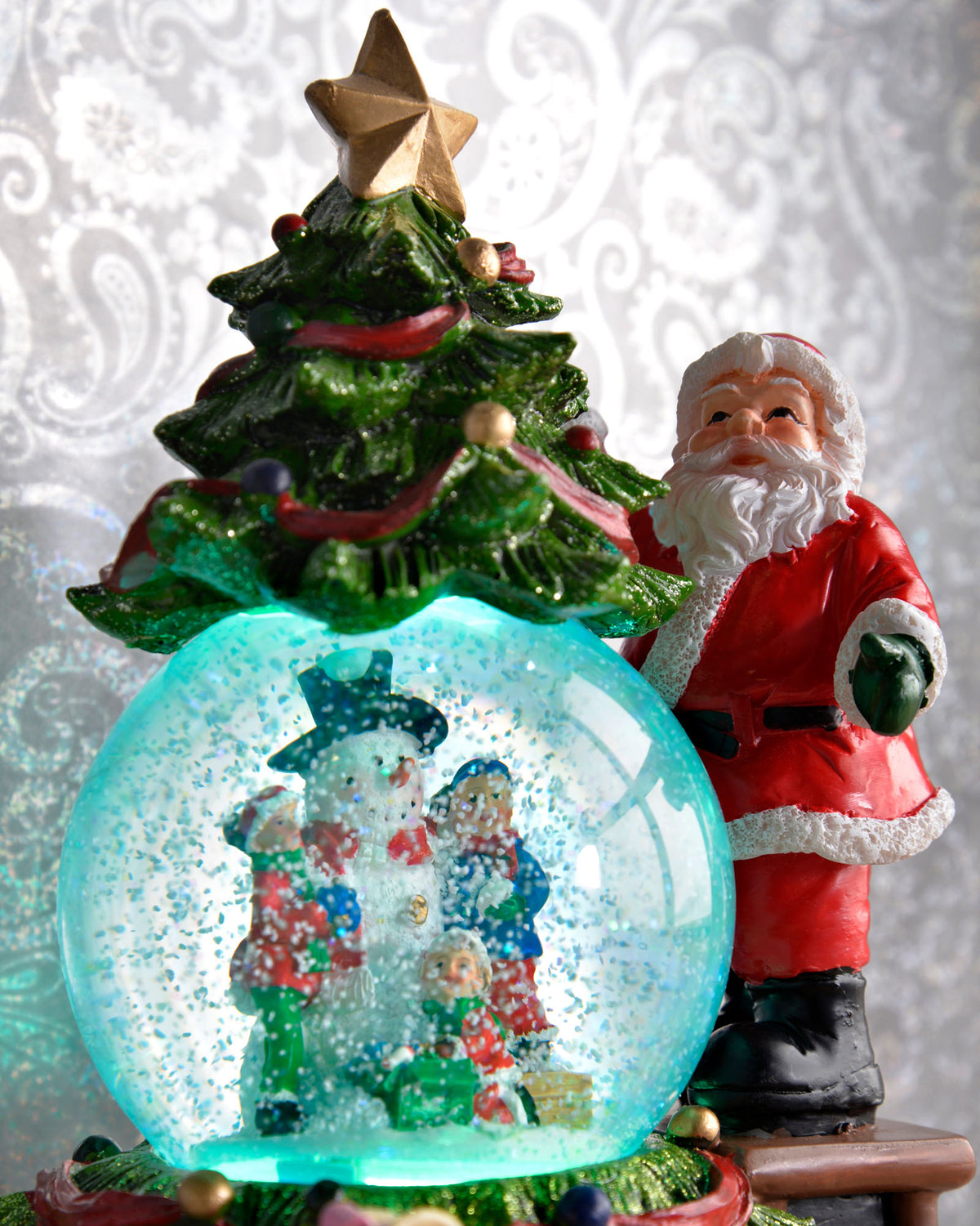 Musical Colour Changing Santa Snow Globe, 23 cm