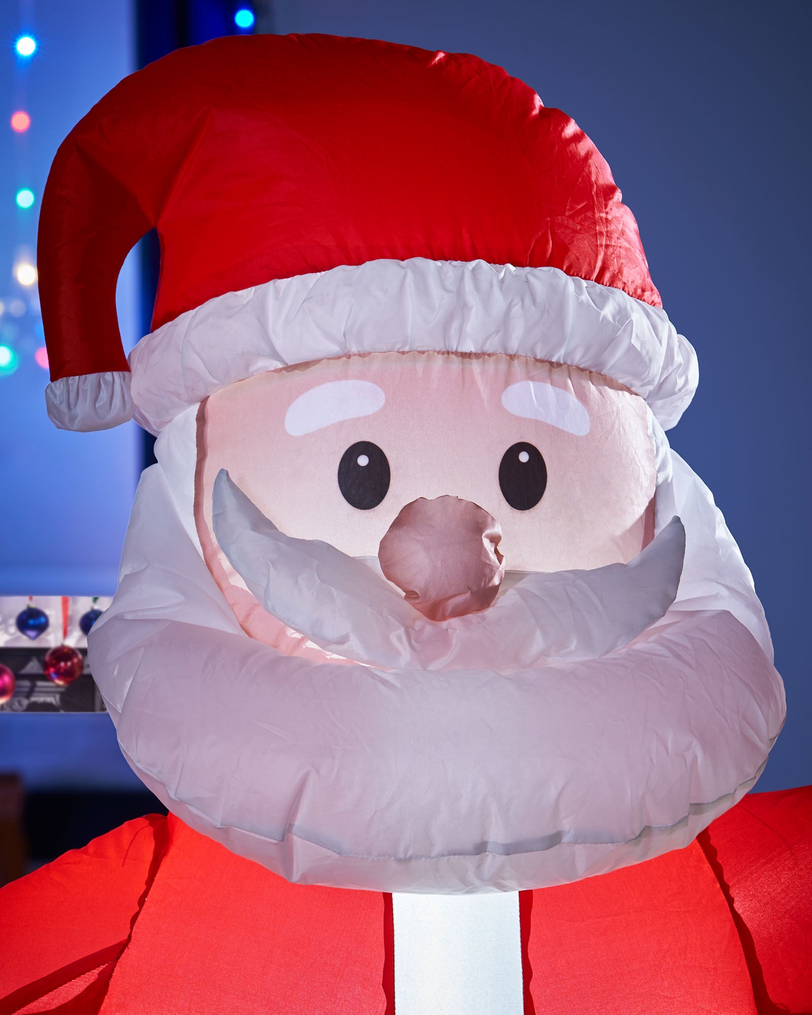 Pre-Lit Inflatable Santa with Present Stack, 5 ft