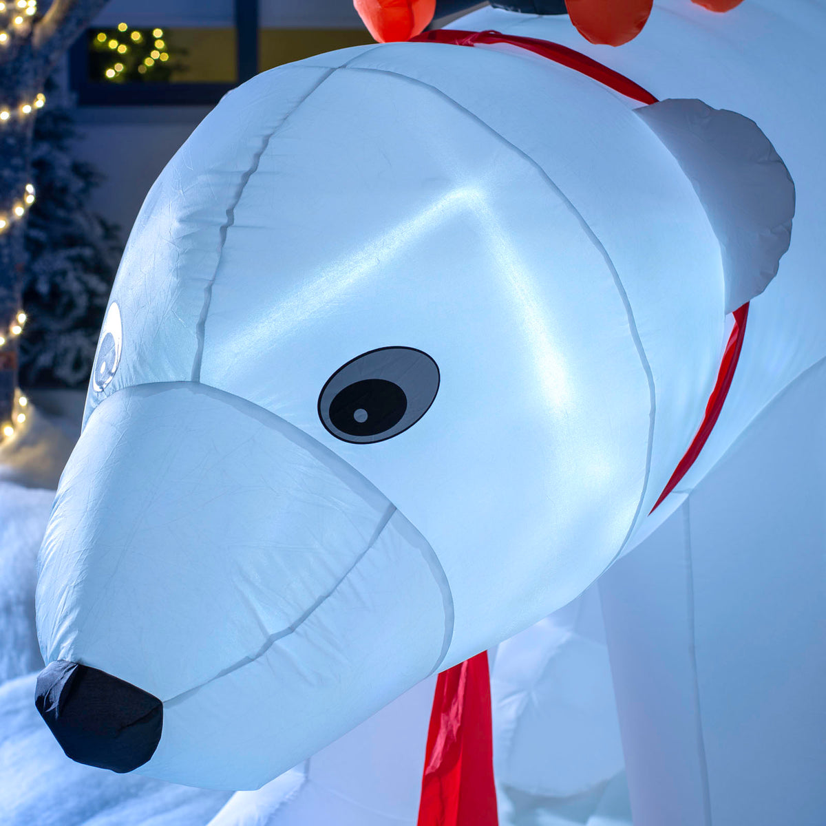 Pre-Lit Inflatable Polar Bear and Penguins, 6 ft