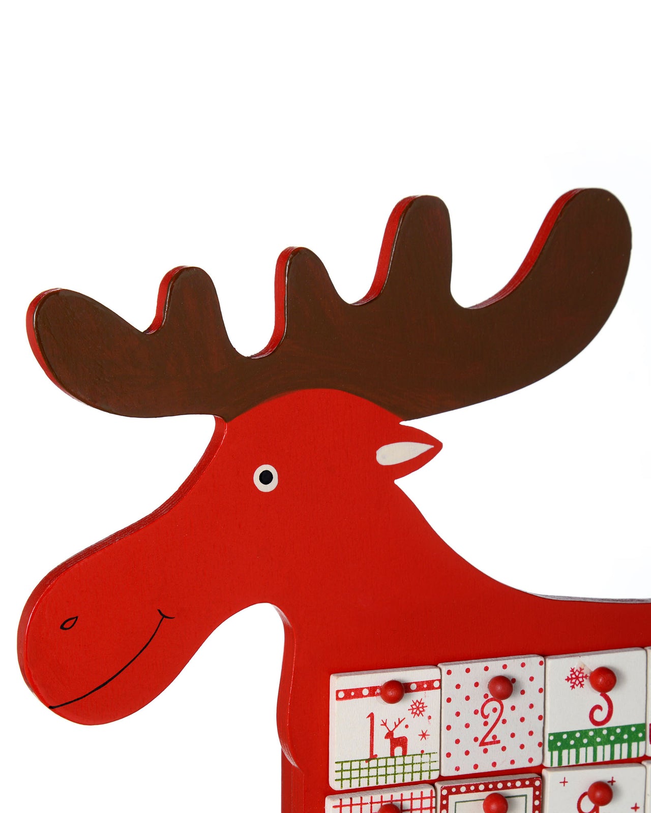 Wooden Reindeer Advent Calendar, 39 cm