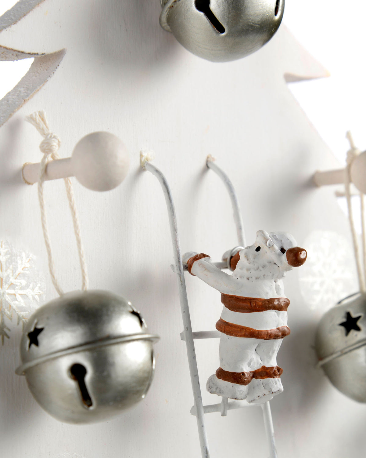 Wooden Christmas Tree Advent Calendar, Silver, 40 cm