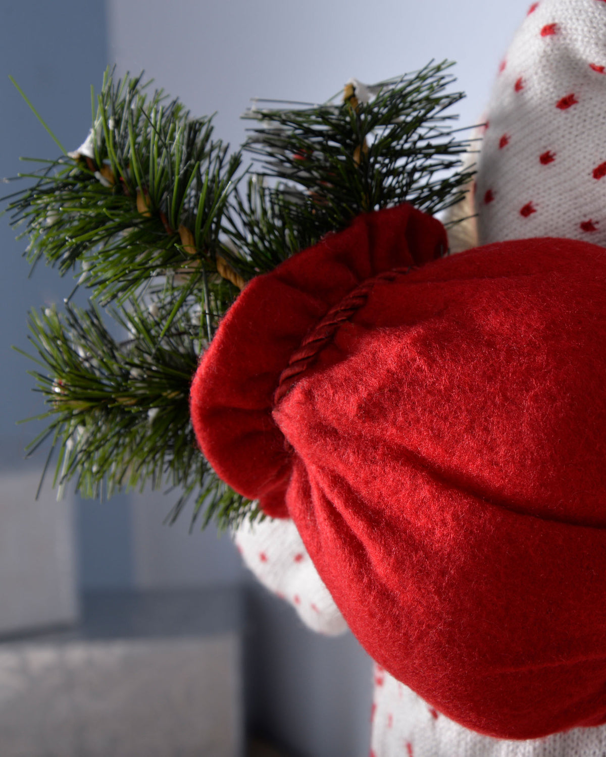 Knitted Santa Figurine, Red/White, 47 cm