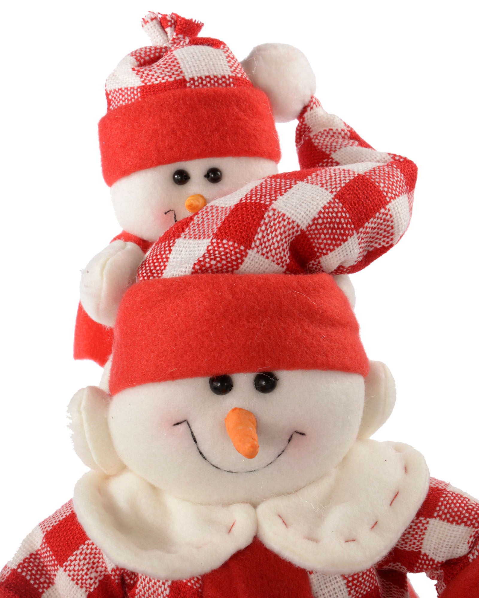 Set of 2 Sitting Snowmen Figurines, 25 cm