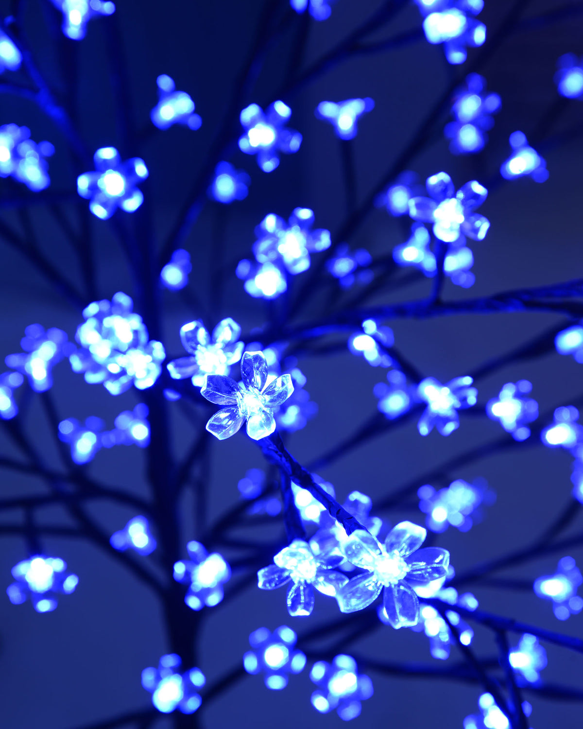 Pre-Lit 200 LED Cherry Blossom Twig Tree, Blue, 5 ft