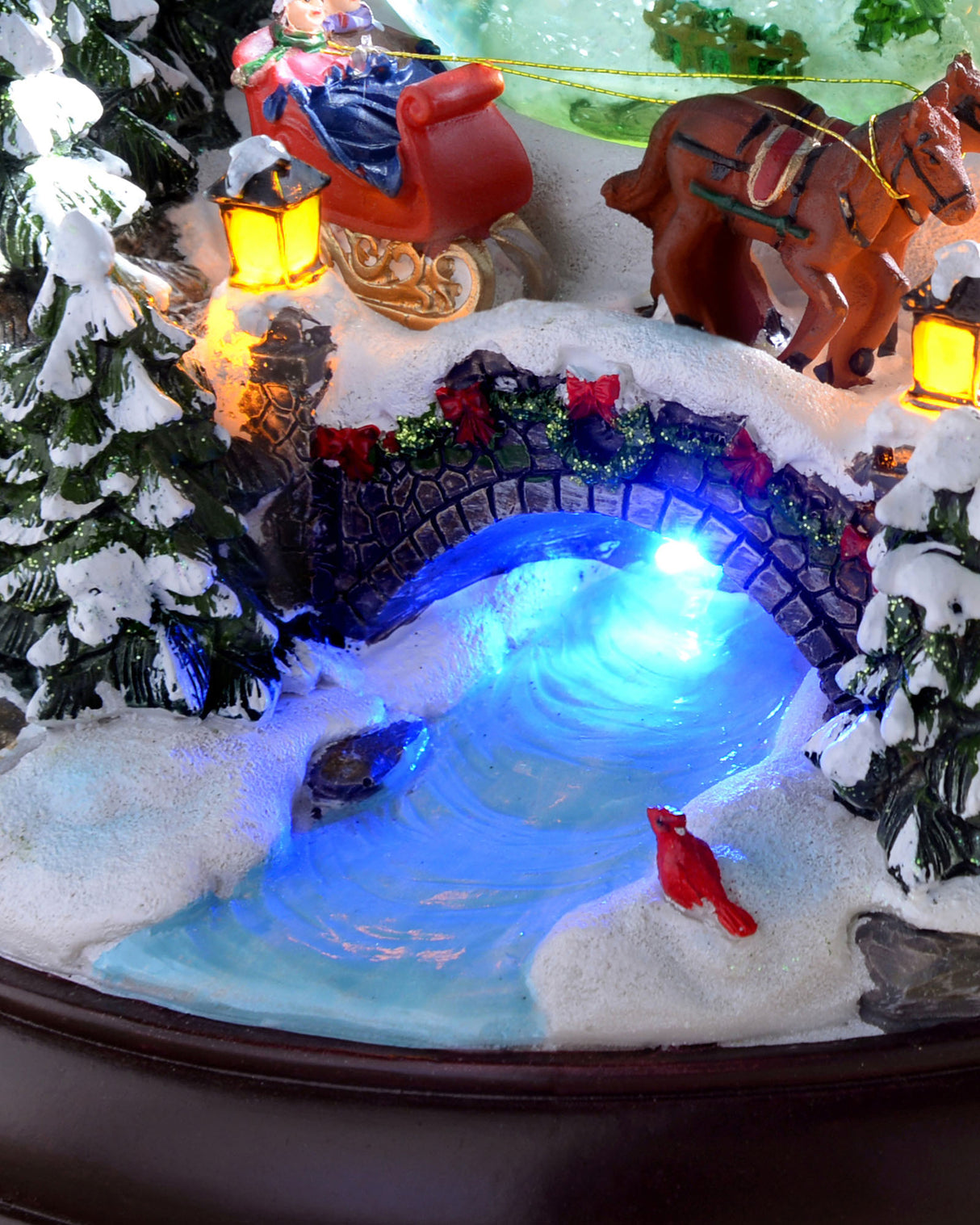 Animated Musical Village Scene Snow Globe, 23 cm