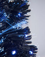 Pre-Lit Fibre Optic Slim Black Christmas Tree