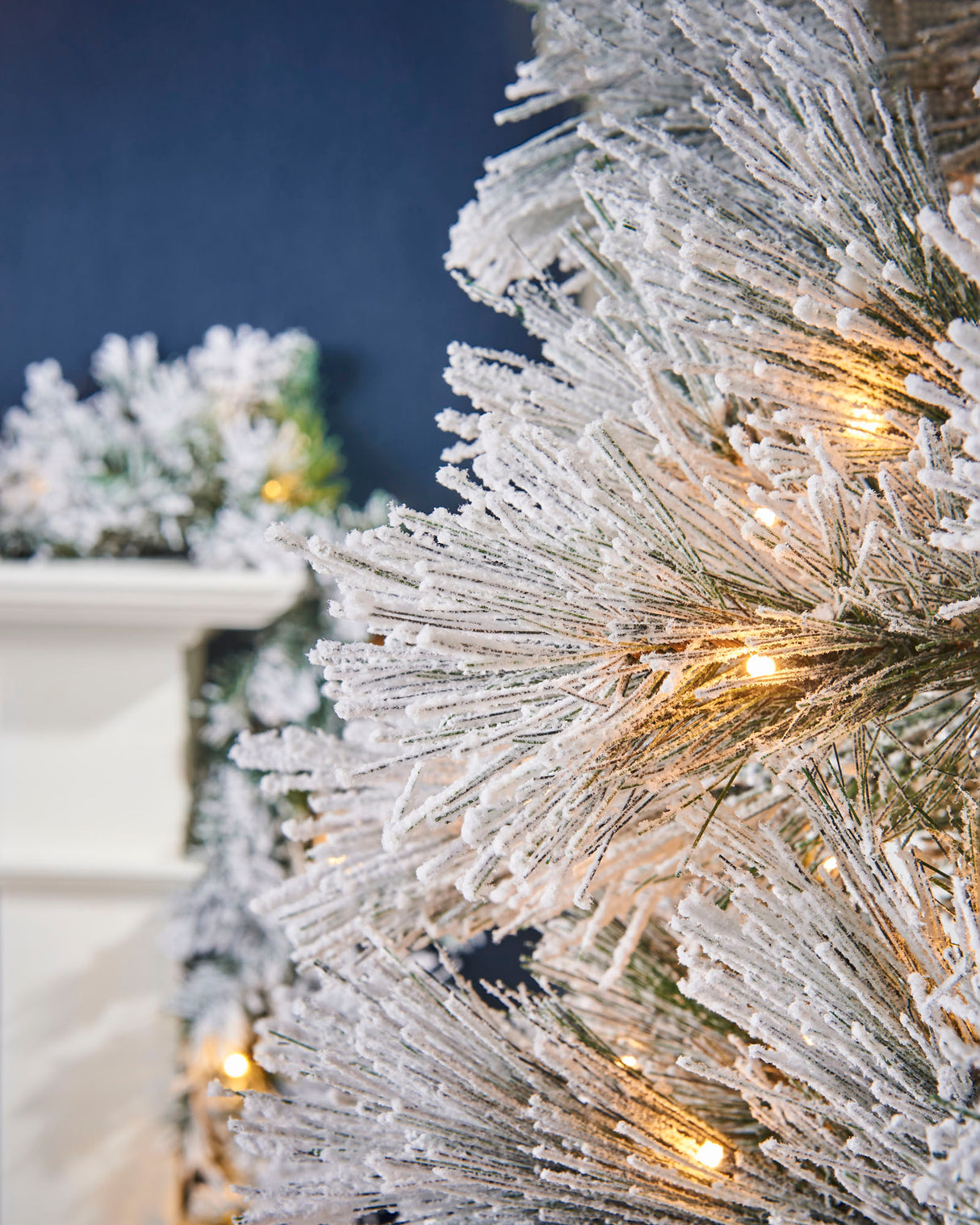 Pre-Lit Snow Flocked Pine Needle Christmas Tree